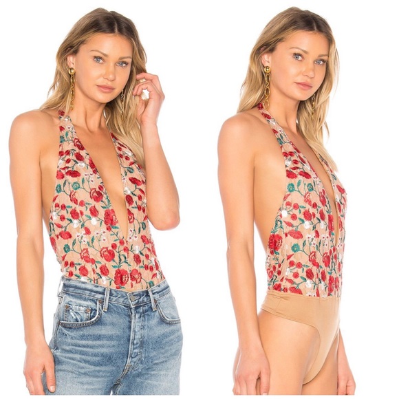 Lovers + Friends Tops - NWT Lovers + Friends Floral Embroidered Bodysuit